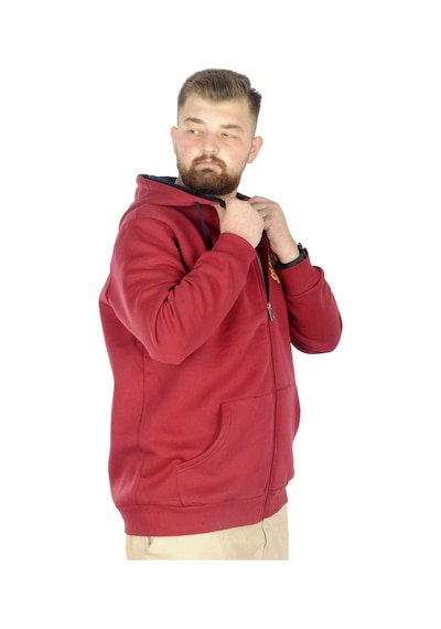 Mode Xl Erkek Sweat Kapşonlu Fermuarlı Karmashek 22538 Bordo 001
