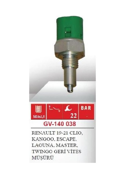 Geri Vites Müşürü R19 R21 Clio 3 Fluence Kangoo 08+ Laguna 1-2 Megane 1-2-3 Logan Sandero Klf 140038