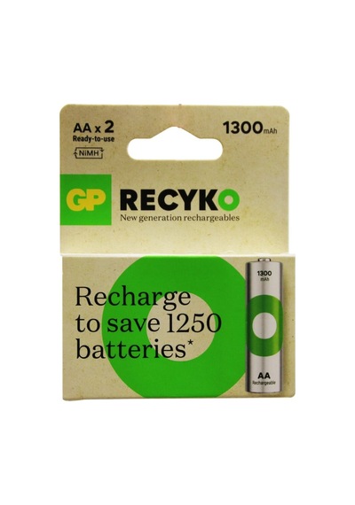 Gp Recyko 1300mah Aa Şarjlı Kalem Pil 132e035 2'li Kart