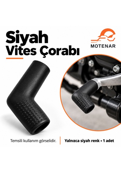 Motenar Siyah Motosiklet Vites Çorabı Pedal Kılıfı 1 Adet