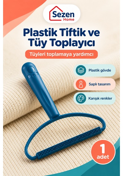 Plastik Tiftik Ve Tüy Toplayıcı Saplı Koltuk Halı Temizleme Aparatı 1 Adet
