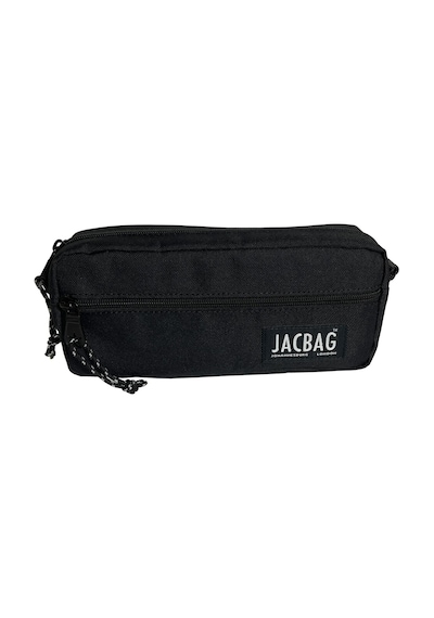 Jacbag Çift Fermuarlı Siyah Erkek Çocuk Kalem Kutusu Çok Renkli