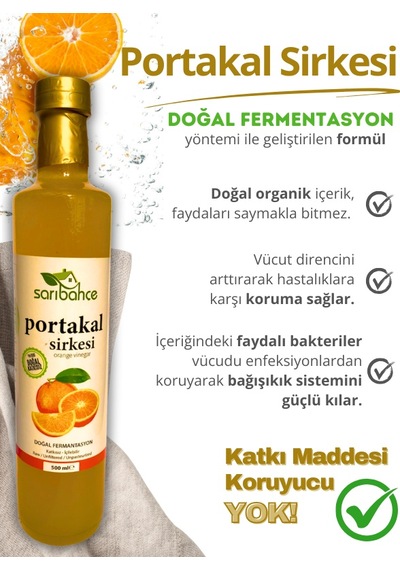 Portakal Sirkesi 500 Ml 2'li Paket - Organik Doğal Fermantasyon