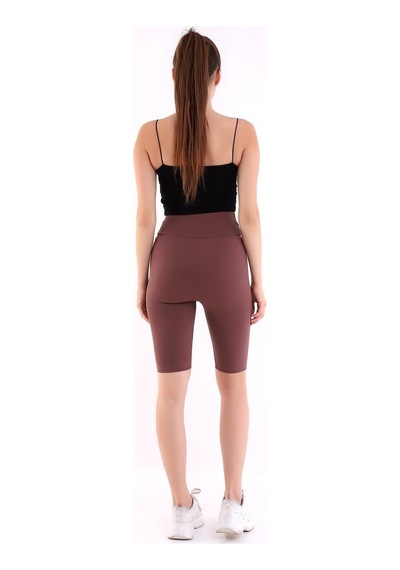 Self Clothing Kadın Kahve Yüksek Bel Fitilli Dayanıklı Örme Kumaş Toparlayıcı K