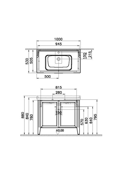 VitrA Valarte Lavabo Dolabı 100 Cm Mat Gri 62157 Gri VitrA Valarte Lavabo Dolabı 100 Cm Mat Gri 62157 Gri