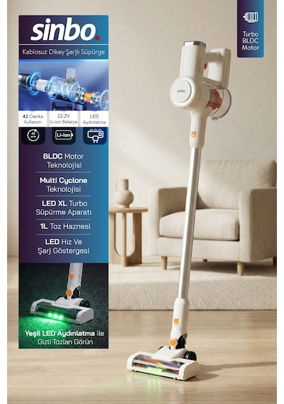 Sinbo SVC-8636 2200mah Kablosuz Dikey Şarjlı Süpürge