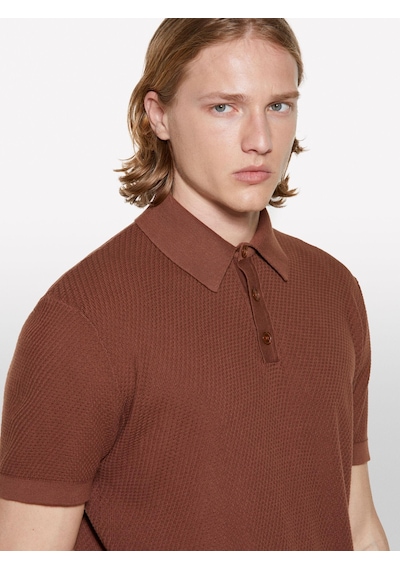 %100 Pamuk Triko Polo T-shirt Erkek Kahverengi Polo - 325p1094s300m. Kahverengi