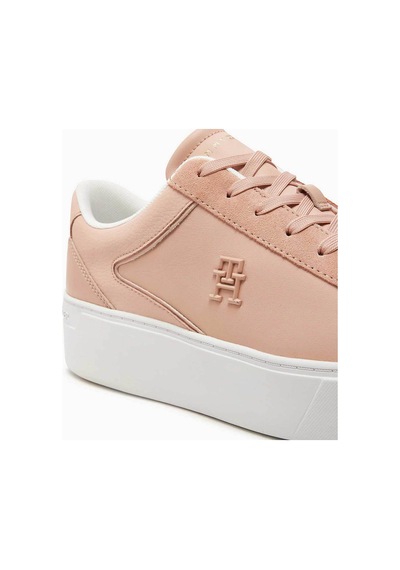 Platform Court Logolu Sneaker Pembe