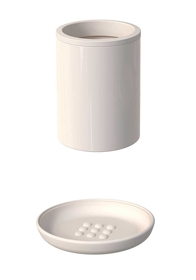 Primanova Flores Banyo Seti + Yapışkanlı Raf - Bej