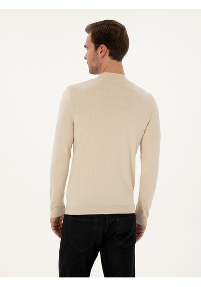Cacharel Bej Slim Fit Pamuk Karışımlı Çeyrek Balıkçı Yaka Basic Triko Kazak Cacharel Bej Slim Fit Pamuk Karışımlı Çeyrek Balıkçı Yaka Basic Triko Kazak