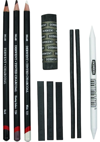 Derwent Charcoal Füzen Set 10'lu Şeffaf