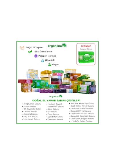 Organicsun Doğal Aloe Vera Sabunu 2 x 140 G