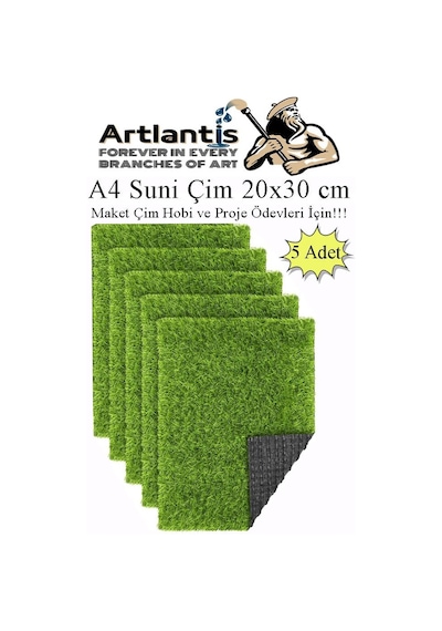 Yapay Çim A4 20x30 Cm 5 Adet A4 Boyutunda Maket Çim Dekorati Yapay Çim Halı Teraryum Suni Çim Diğer