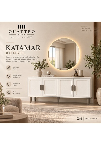 Katamar Konsol Dolaplı Beyaz