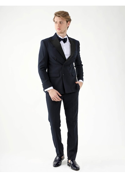 Dufy Lacivert Erkek Slim Fit Sivri Yaka Smokin Takım - 92385 Lacivert Dufy Lacivert Erkek Slim Fit Sivri Yaka Smokin Takım - 92385 Lacivert