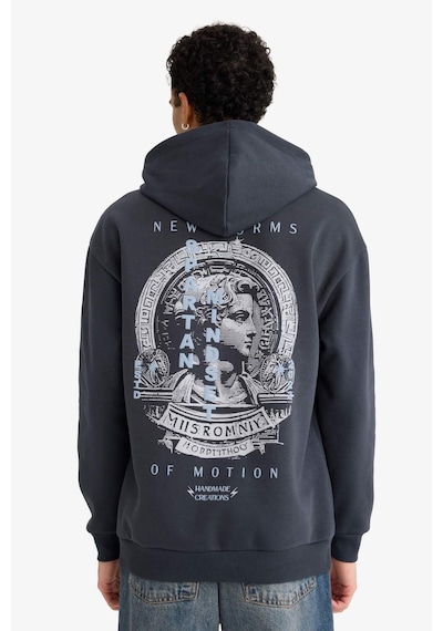 Defacto Boxy Fit Kapüşonlu Baskılı Sweatshirt F2109ax25auar206 Antrasit-ar206