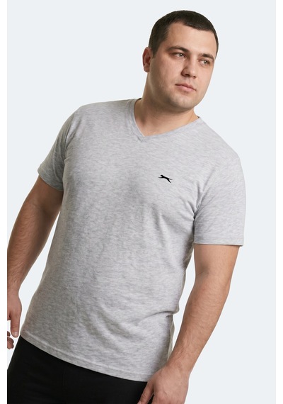 Slazenger Rıvaldo Jmb Erkek Büyük Beden Gri Tişört