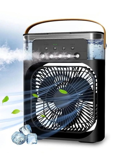 Bf-07 Taşınabilir Siyah Masa Üstü Rgb Led Işıklı Soğutucu Buzlu Fan