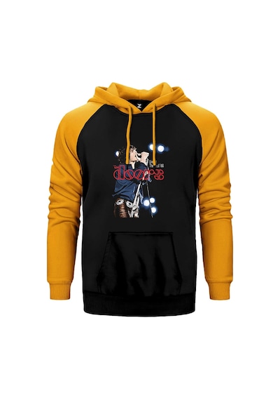 The Doors İn Concert Konser Sarı Renk Reglan Kol Kapşonlu Sweatshirt Sarı