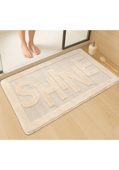 Doğal Kaymaz Taban Banyo Paspas Uzun Ömürlü Yumuşak Dokulu Su Emici Yıkanabilir Shine 60x100 Krem