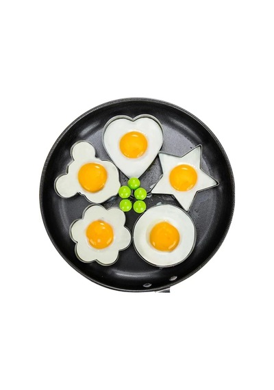 Metalik Daire Şeklinde Metal Omlet Yumurta Ve Krep Kalıbı, Dayanıklı Mutfak Aksesuarı Çok Renkli