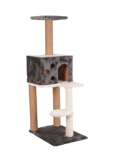 Cat Hause Kare Evli Merdivenli Kedi Tırmalama Gri 124 Cm