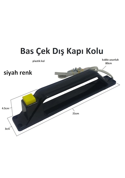 Bas Çek Dış Kapı Kolu Kapı Otomatiği İçi Butonlu Kulp Siyah