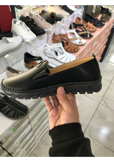 Ortopedik Yumuşak Jel Taban Ayakkabı Siyah