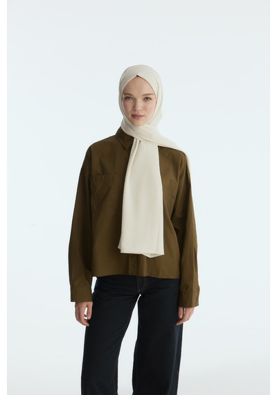 Mirsoy Scarf İpeksi Jakar Şal Sarmaşık Desen Taş