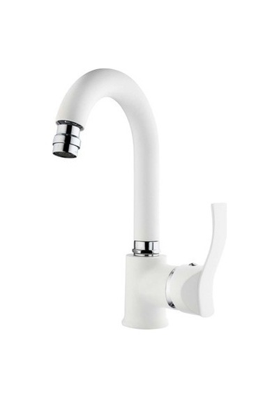 Gms Akdeniz Mix Kuğu Lavabo Bataryası Krom-beyaz Akd401k Beyaz - Krom