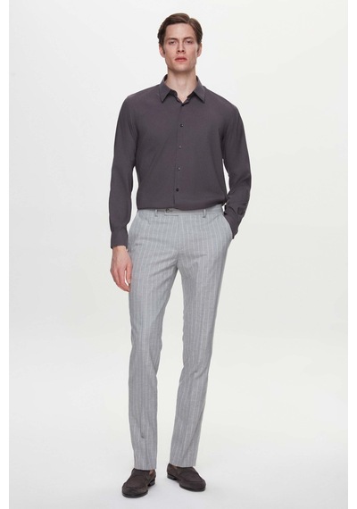 Twn Slim Fit Antrasit Düz Gömlek 5ef02ad10288m Antrasit