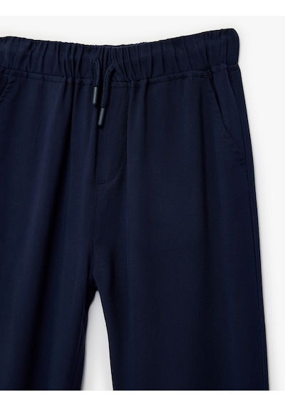 Koton Beli Bağcıklı Viskon Karışımlı Jogger Pantolon Lacivert 6skb40120tw