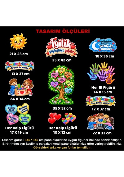 Beyaz Ay Kulübü Hazır Fügür Kesim Pano Süsü Tüm Yaşlar
