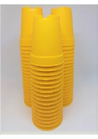 Katı Plastik Sukulent Saksısı 5 Adet Sarı 5.5 Cm