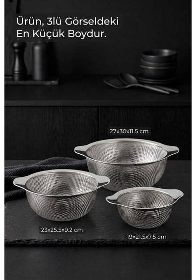Bambum Nesta - Çelik Süzgeç 19 Cm Paslanmaz Çelik