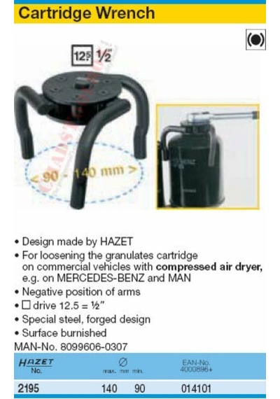 Hazet 2195 Man Özel Takım Kartuş Sökme Aparatı No. 8099606-0307