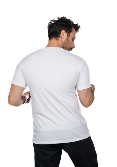 Maxi-dry Aşırı Terleme Önleyici Bisiklet Yaka Erkek Tişört, Çift Katmanlı, Islaklık Sızdırmaz, Nefes Alabilen Kumaş Beyaz