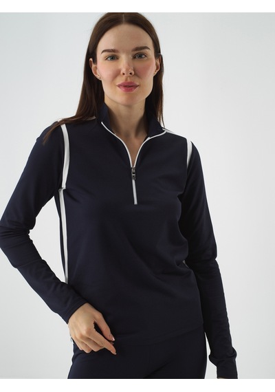 Xint Lacivert Esnek Dokulu Regular Fit Uzun Kollu Tişört 602525