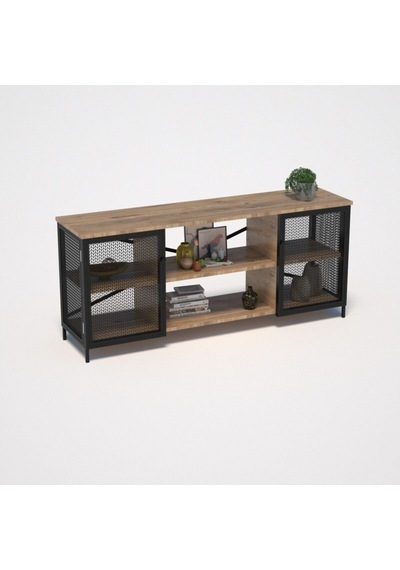 Endüstriyel Tarz 140 Cm Tv Sehpası/1903 Atlantik Çam - Siyah