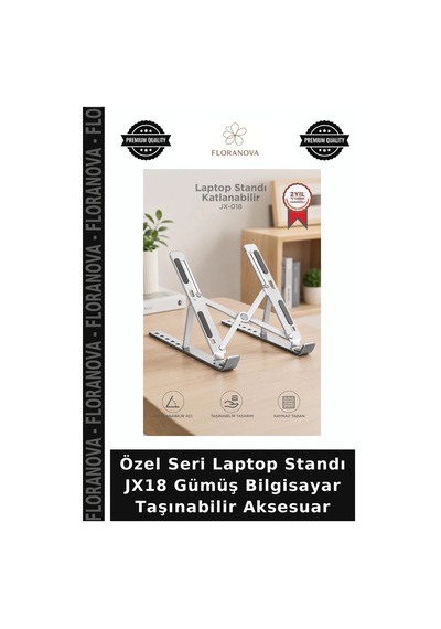 Özel Seri Laptop Standı Jx18 Gümüş Bilgisayar Taşınabilir Aksesuar