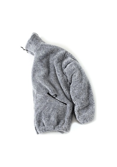No Plan Erkek Oversize Fermuarlı Pelüş Sweat Ceket-gri Melanj Gri Melanj