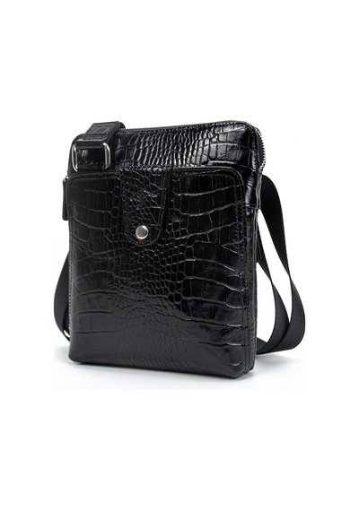 Kangaroo Kıngdom Hakiki Deri Kroko Siyah Unisex Postacı Çanta Kangaroo K. 4544-Cs Siyah
