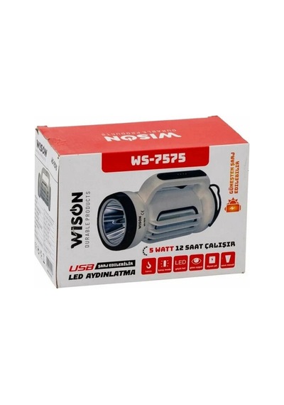 Ws-7575 5 Watt Solarlı Projektör Şarjlı Spot Fener