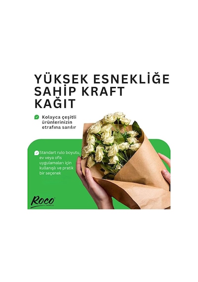 Kraft Rulo Ambalaj Kağıdı, Çeyiz, Hediye Paketleme, Çiçek Buket, Dıy Kağıdı, 80 Gr - 35cm X 50 Metre
