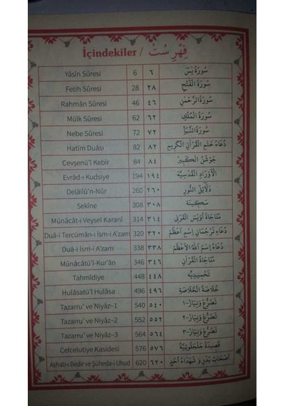 Fihristli Büyük Cevşen Ve Türkçe Açıklaması Ayfa-042 Çanta Boy