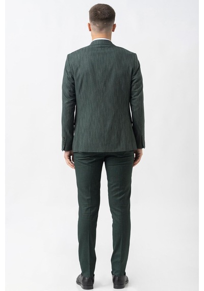 White Stone Gland Ty2423 Yelekli Likralı Slim Fit Takım Elbise Desenli-desenli Koyu Yeşil White Stone Gland Ty2423 Yelekli Likralı Slim Fit Takım Elbise Desenli-desenli Koyu Yeşil