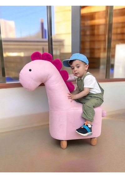 Zooturak Dinozor Puf Çocuk Koltuğu Pembe