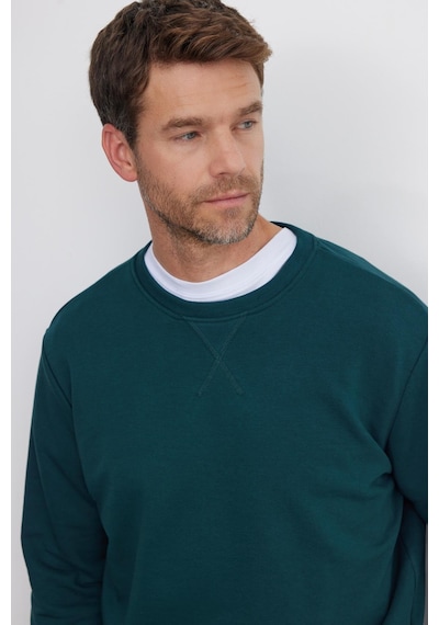Tudors Unisex Relax Fit Rahat Kesim %100 Pamuk Basic Yeşil Bisiklet Yaka Sweatshirt-35147 Yeşil Tudors Unisex Relax Fit Rahat Kesim %100 Pamuk Basic Yeşil Bisiklet Yaka Sweatshirt-35147 Yeşil