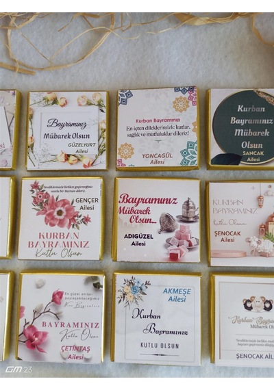 Farklı Market Bayram Çikolatası İsme Özel Etiket 25 Adet