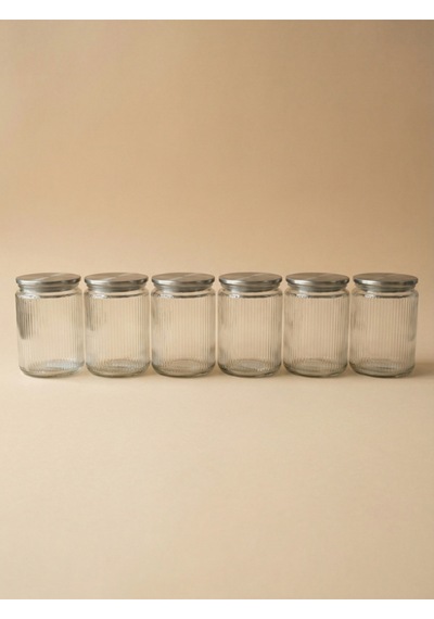 Leelahome 6'lı Set Metal Vakum Kapaklı Cam Saklama Kabı 1000 Ml Şeffaf